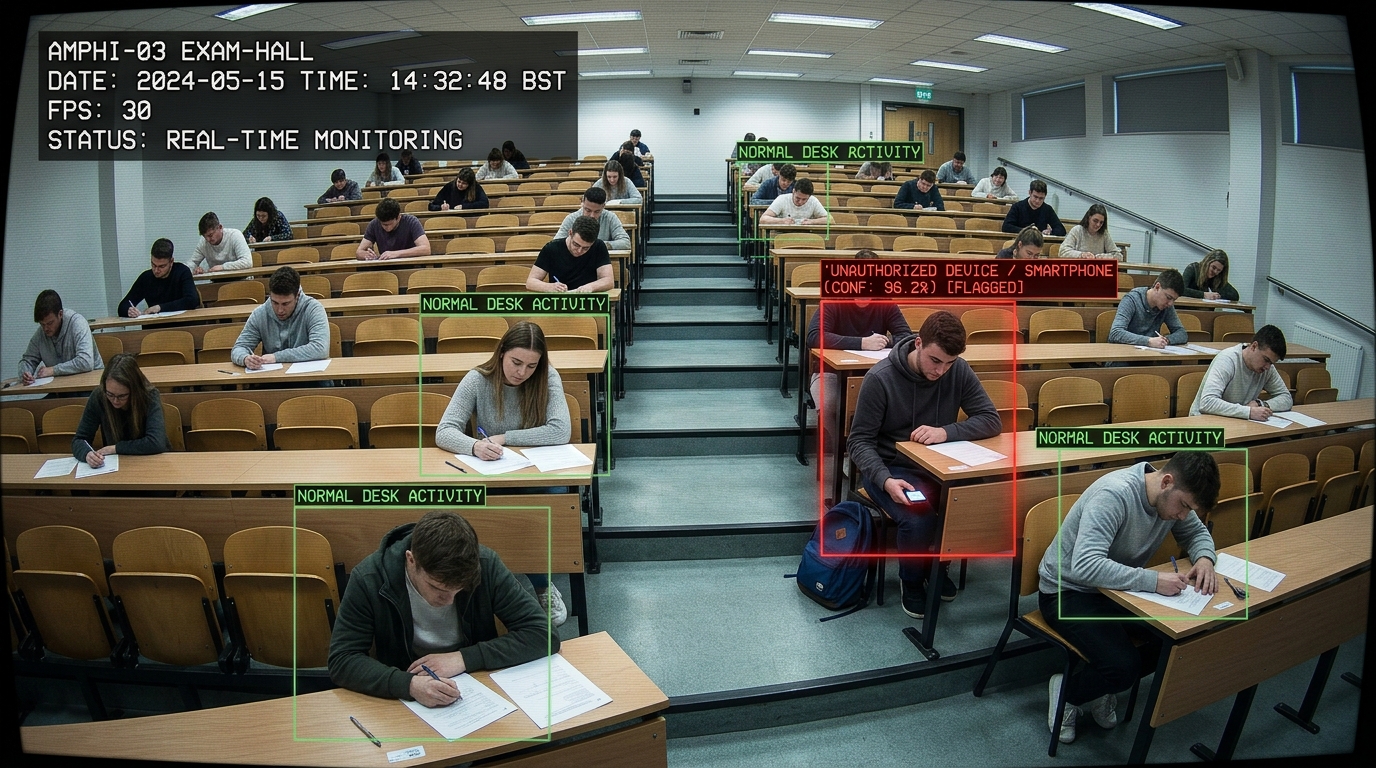 Examination room monitored by visual intelligence software